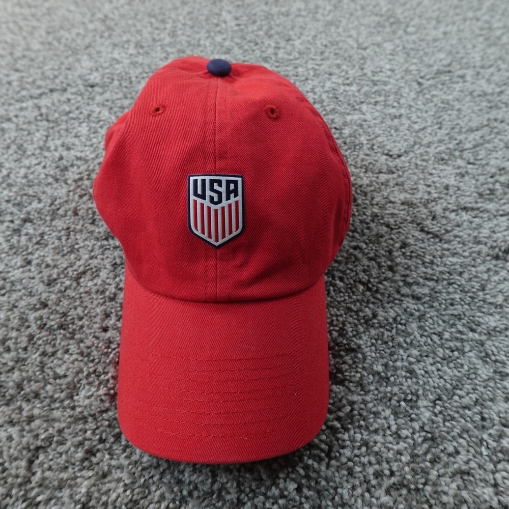 USMNT Nike Hat Cap Red Adjustable Strap Back US Soccer Football Heritage86 Mens